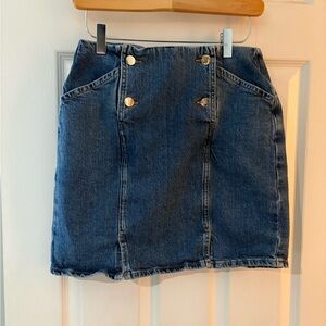 ONLY midi denim skirt size medium cotton stretch mid wash jean